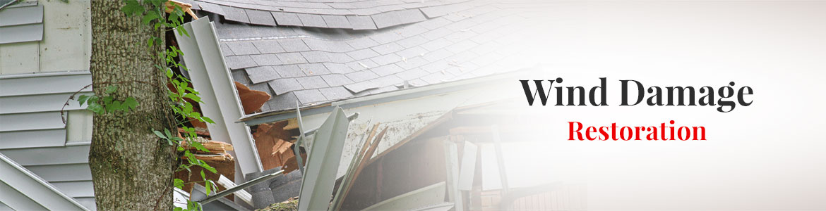 Wind damaged roof