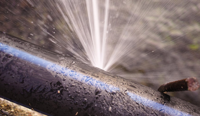 Burst water pipe