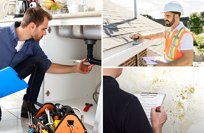 Plumbing checkup, roof maintenance, and mold inspection service