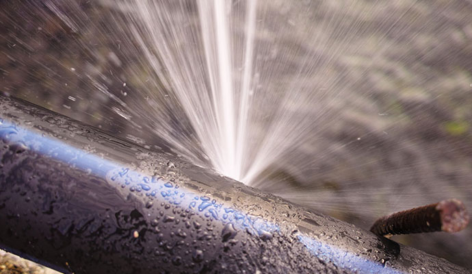 Leaked water pipe
