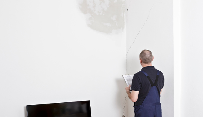 Professional damaged structural wall inspection